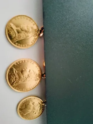 Lote 3 Monedas Oro Victoria Reina