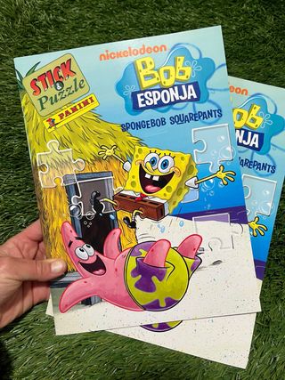 2 Libros Stick & Puzzle Bob Esponja