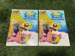 2 Libros Stick & Puzzle Bob Esponja