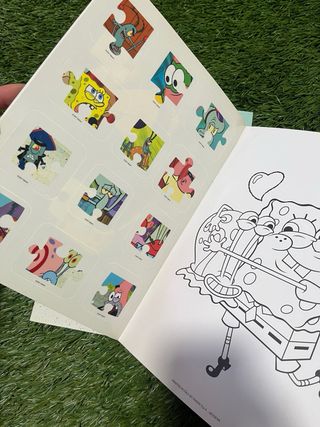 2 Libros Stick & Puzzle Bob Esponja