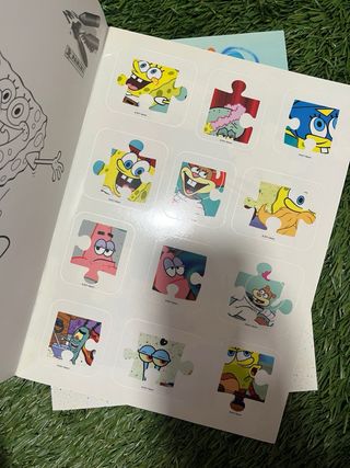 2 Libros Stick & Puzzle Bob Esponja