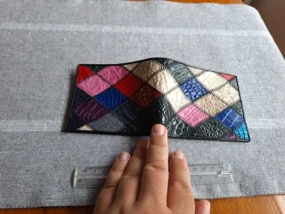 Cartera cocodrilo patchwork multicolor