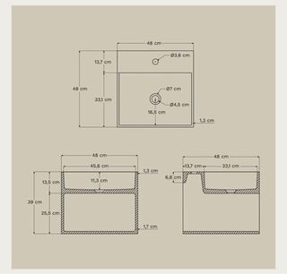Lavabo moderno diseño cuadrado