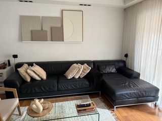 Sofá y chaiselongue IKEA Piel Negro