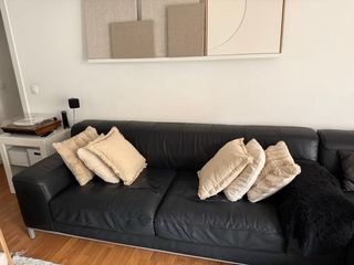 Sofá y chaiselongue IKEA Piel Negro