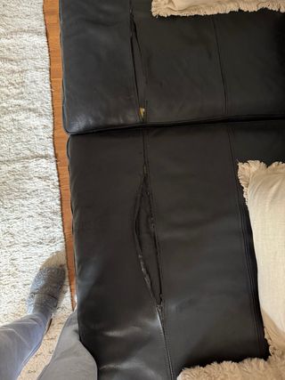 Sofá y chaiselongue IKEA Piel Negro