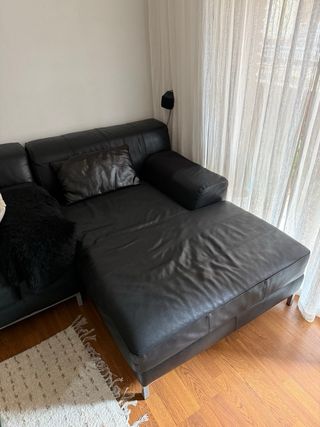 Sofá y chaiselongue IKEA Piel Negro
