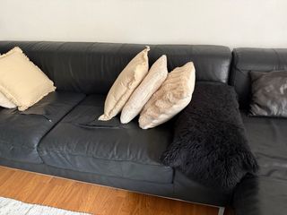 Sofá y chaiselongue IKEA Piel Negro
