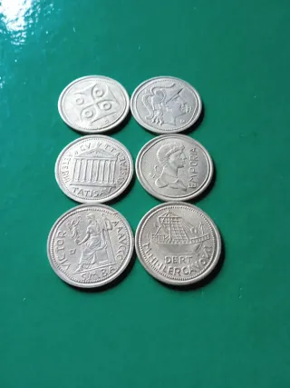 6 reproducciónes de plata