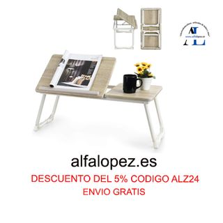 Mesa ordenador plegable madera y metal