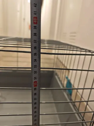 Jaula para cobaya/conejo gris y azul