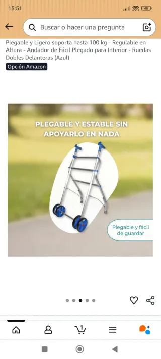 Andador para ancianos, plegable
