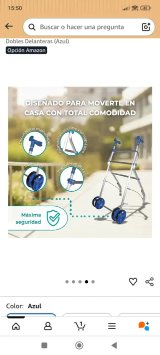 Andador para ancianos, plegable