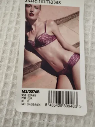 Conjunto lencería encaje burdeos