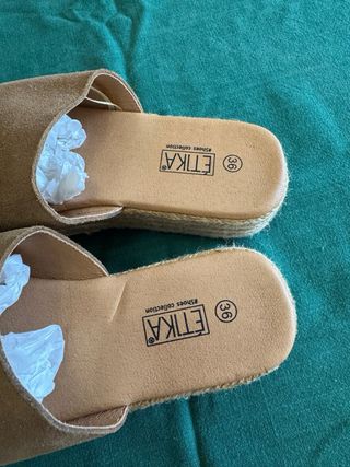 Sandalias ETIKA Plataforma Esparto Talla 36