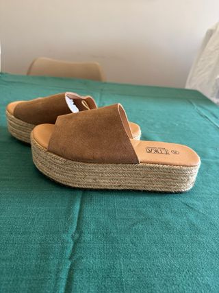 Sandalias ETIKA Plataforma Esparto Talla 36