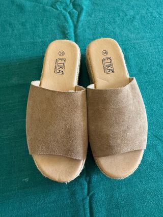 Sandalias ETIKA Plataforma Esparto Talla 36