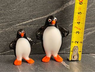 Set 4 Pinguini Vetro Soffiato Artigianale