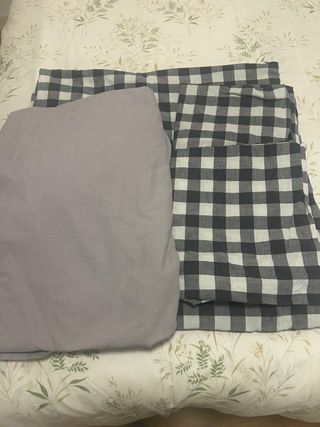Juego de sábanas IKEA cuadros grises
