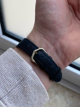 Must de Cartier Tank Vermeil Azul Dorado