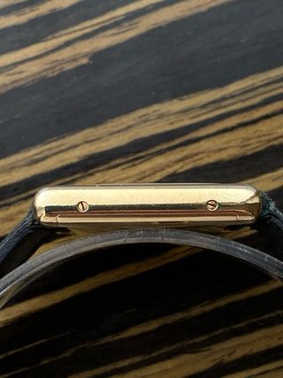 Must de Cartier Tank Vermeil Azul Dorado