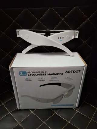 Gafas lupa con luz LED ARTDOT 5 lentes de aumento