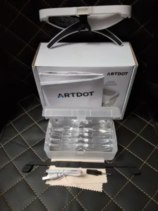 Gafas lupa con luz LED ARTDOT 5 lentes de aumento