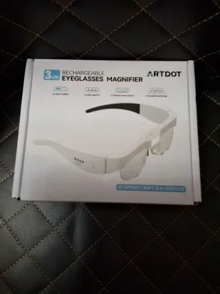 Gafas lupa con luz LED ARTDOT 5 lentes de aumento