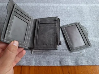 Cartera Marrón/Gris con Cremallera