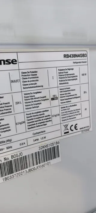 Nevera Hisense Negra No Frost energía A+