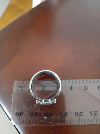 Anillo Hermes Plata y Rojo
