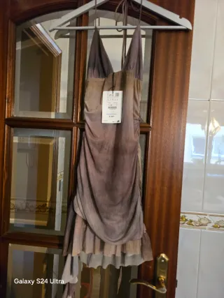 Top pull& bearTalla XS/34 Marrón/Gris