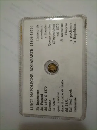 Monetina oro celebrativa Napoleone III