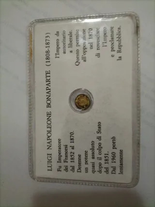 Monetina oro celebrativa Napoleone III