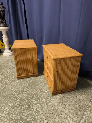 Mesillas de noche bambú vintage