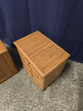 Mesillas de noche bambú vintage