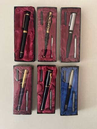 Set di 6 penne stilografiche da scrittura