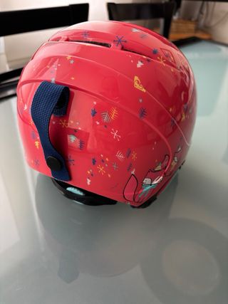 Casco Roxy esquí niña rosa estampado