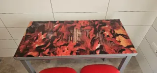 Mesa de cocina extensible cristal y metal