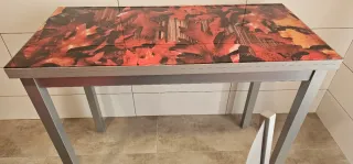 Mesa de cocina extensible cristal y metal