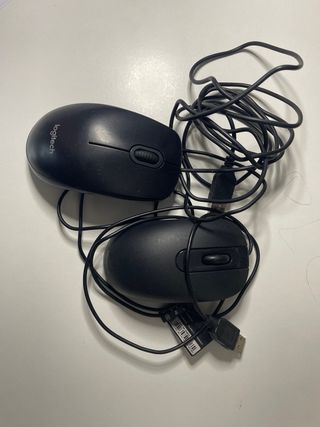 Par Ratones Logitech y Microsoft Negros