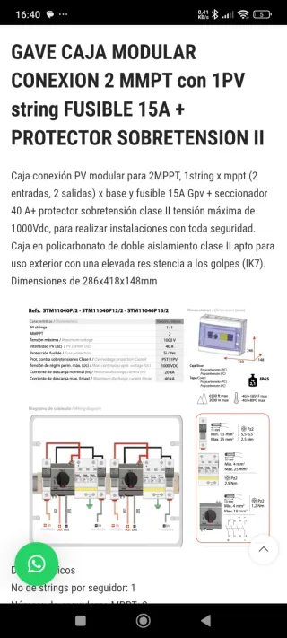 Caja Protección Fotovoltaica Gave Solartec
