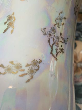 Jarrón porcelana oro rosa iridiscente