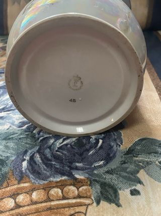 Jarrón porcelana oro rosa iridiscente