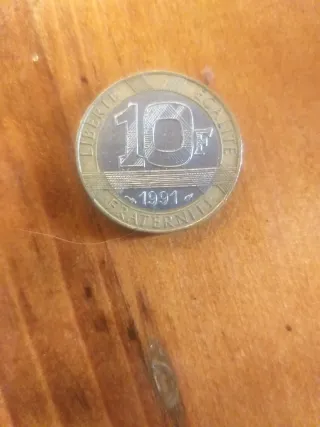 3 Monete da dieci franchi francesi bimetalliche