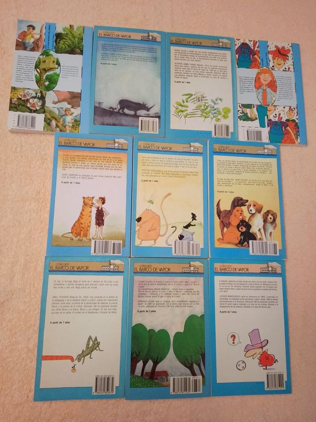 LOTE (V) DE 10 LIBROS EL BARCO DE VAPOR (azules)