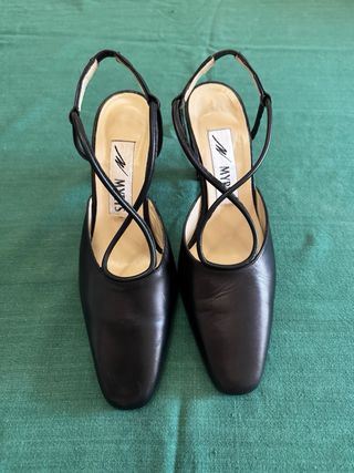 MYRYS Zapatos de tacón negros vintage