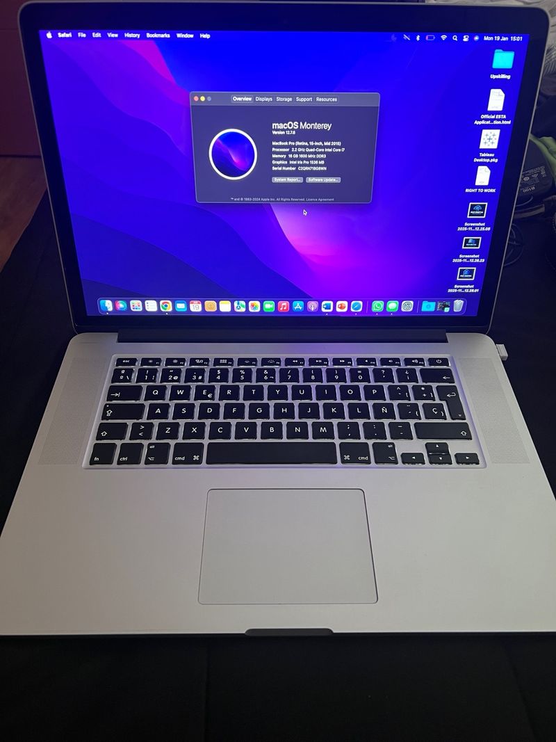 MacBook Pro 15 macOS Monterey