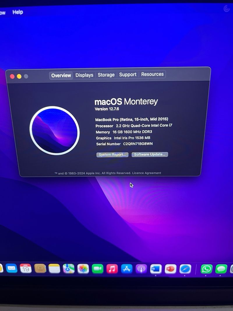 MacBook Pro 15 macOS Monterey afbeelding 6