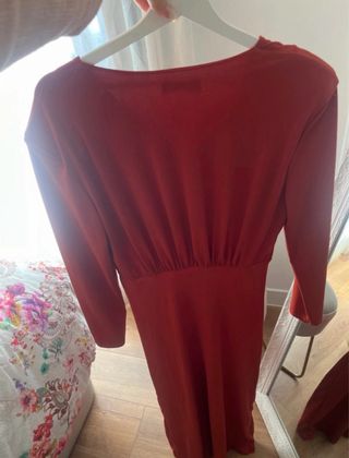 Vestido evento midi terracota